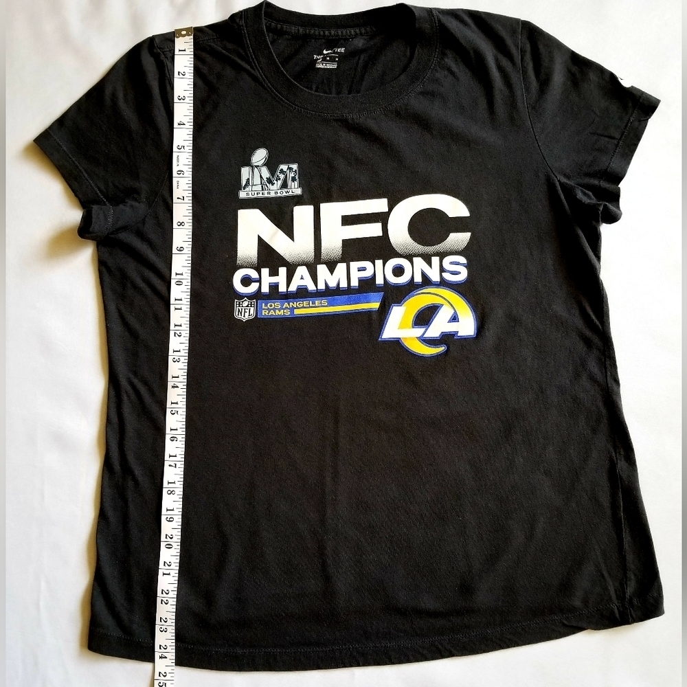 Los Angeles Rams Nike 2021/22 NFC Champions Woman T-Shirt Medium Super Bowl LVI - Picture 3 of 4